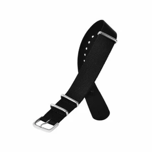 20MM NYLON WATCH BAND STRAP BLACK - Picture 1 of 5