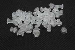 Weiche Gummi Kunststoff Ohrring Rückseite Ersatz Stop Mutter, 4 & 5 mm -10 20 50 100 200 - Bild 1 von 12