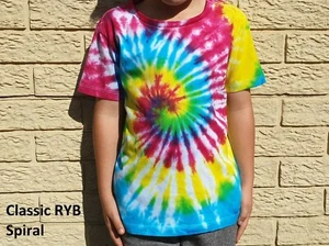 1960's Classic hippie kids unisex tie-dye T-Shirts, handmade tshirt, kids tee - Picture 1 of 18