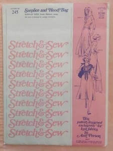 Stretch & Sew 245 Vintage Misses' Surplice & Hood/Bag Pattern Size S-M-L - Picture 1 of 2