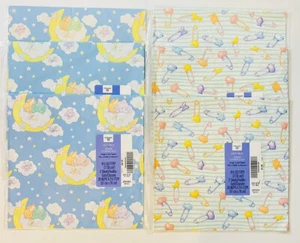 Lote de 5 hojas de papel de envolver regalo baby shower vintage unisex nuevas - Imagen 1 de 7
