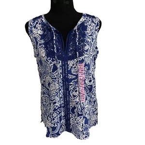 Top Rafaella para mujer pequeño sin mangas cuello dividido tela corbata moda $59 - Imagen 1 de 11