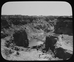 OPEN MINE WORKINGS KIMBERLEY SOUTH AFRICA C1896 Magic Lantern Slide GWW PHOTO - Picture 1 of 3