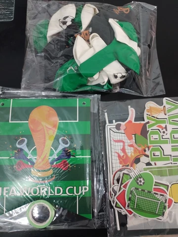 Fifa World Cup birthday decoration(banner,balloons and cake decoration) Cover