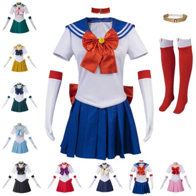 Cosplay Kostüm Sailor Moon Anime Uniform Halloween Party Kleid Mit Handschuhe - Bild 1 von 4