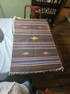 Authentischer Vintage handgewebter indianischer Teppich 45 Zoll x 29 Zoll - Bild 1 von 18