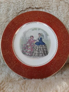 2 Vintage Salem Century Plates with Godey Fashion Images - Picture 1 of 9