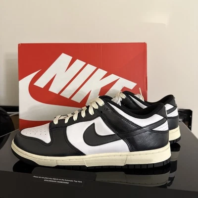 Nike Dunk Low Vintage Panda Dunk Black/White, Size W 11 (FQ8899-100) - Image 1 of 4
