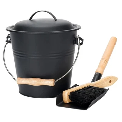 Mini-Ascheeimer mit Deckel 1,5 Gallonen Stahl Set für Kamin Feuerstelle Holz - Bild 1 von 4