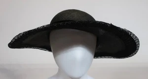 VINTAGE 1930s BLACK LADIES FINE STRAW HAT by DISTINCTIVE HATS - Bild 1 von 5
