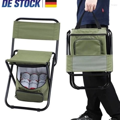 Campinghocker mit Tasche Rucksackstuhl klappbar Angelhocker leicht Sitzrucksack* - Bild 1 von 4