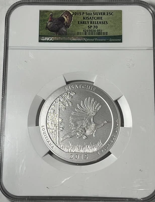 2015-P  Kisatchie National Park  ATB 5 oz Silver : NGC SP70 Early Release - Image 1 of 2