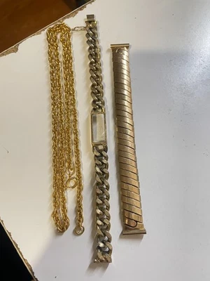 总计 64.54 克,镀金表壳带,一些重金填充,10k,14k。 金色 — 第 1/2 张图片