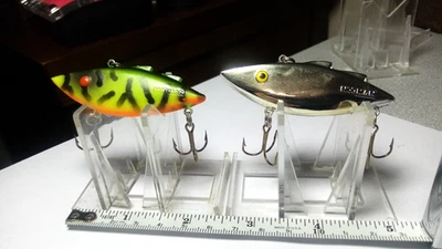 NORMAN,VINTAGE,LOT OF 2 VIBRATING CRANKS, 1 SILVER, 1 FIRETIGER, MARKED,BOTH EXC - Image 1 of 4