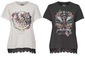 ONLY Damen T-Shirt onlPRINCE S/S HABIT/ VICTORIOUS Top Oberteil Print Spitze NEU - Bild 1 von 3