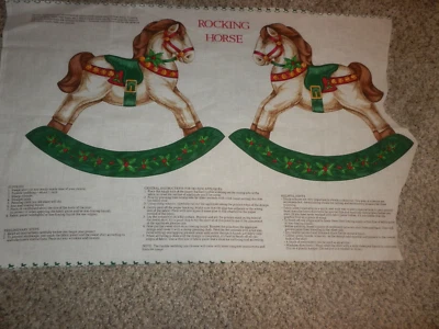 Aplique de panel de tela para caballo mecedor corte y costura Twas the Night Before Christmas Foto 1 de 4