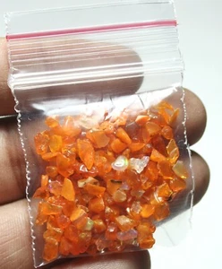 100 PCS Lot AAA Quality Natural Ethiopian Orange Opal Rough Loose Gemstone - Picture 1 of 1