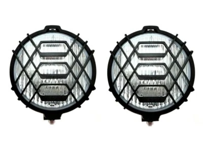 2x fog lights round H3 halogen E20 protective grille 12V 24V auxiliary headlights - Image 1 of 4