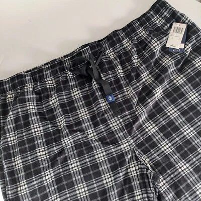 Pantalones de salón pijama a cuadros negros blancos de pierna recta Izod 3XLT para hombre nuevos con etiquetas Foto 1 de 4
