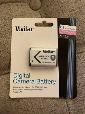 Vivitar B8 Digital Camera Battery Replacement for SONY NP-BX1 New - Image 1 of 2