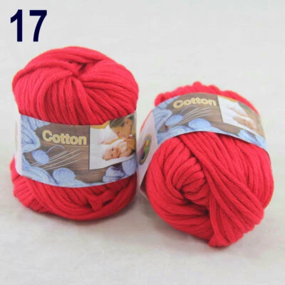 Sale 2 Ballsx50g Super Soft Cotton Chunky Blankets Hand Rugs Knitting Yarn 17 - Image 1 of 4