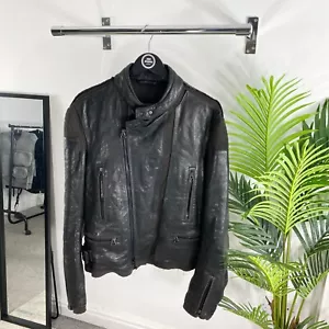 Giacca da moto Lanvin M15BL147 AW12 in pelle e lana nera e marrone prezzo consigliato £ 2900 + - Foto 1 di 11