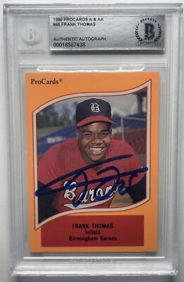 Frank Thomas Signed Autographed 1990 ProCards #46 Barons Beckett Slabbed - Image 1 of 4