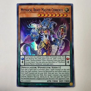 Mythical Beast Master Cerberus - FIGA-EN059 - Super Rare - NM - 1st ed - Yugioh - Picture 1 of 2