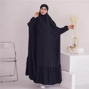 Overhead Abaya Women Prayer Long Dress Muslim Robe Burqa Kaftan Ramadan Gown - Picture 1 of 39