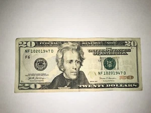 $20 Dollar 2017 Bill Note S/N NF 10201947D Bill Date Hollywood Oct 20, 1947 - Picture 1 of 2