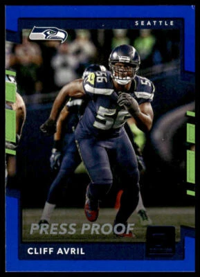 2017 Donruss #264 Cliff Avril Press Proof Blue Seattle Seahawks - Image 1 of 2