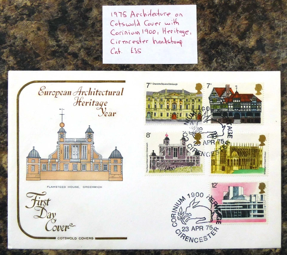 GB 1975 Architecture FDC with Special Cancel Used As Described GQ829 - Image 1 of 1