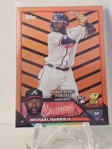 2023 TOPPS UPDATE Michael Harris II US225 Lamina Arancione & Nera Parallela Braves SP - Foto 1 di 2