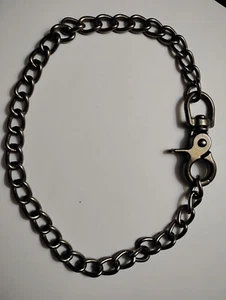 Herren Biker Kette für Geldbörse starker dicker Stahl mit schwarzem Gunmetal Finish 16" - Bild 1 von 3