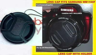 SNAP-ON FRONT LENS CAP DIRECTLY to CAMERA SAMSUNG WB1100 F WB1100F +HOLDER - Image 1 of 4