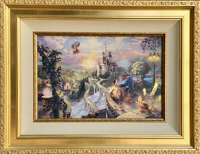 Thomas Kinkade Beauty and The Beast 12X18 Oil on Canvas COA 3/161  I/PP - Image 1 of 4