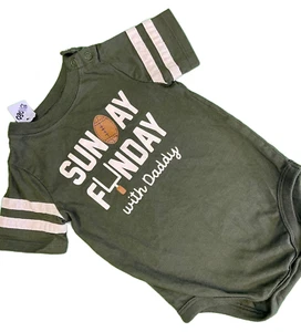 American Football "Sunday Funday with Daddy" Bodysuit/Vest 12 Months - Picture 1 of 4