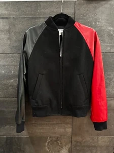 Comme Des Garcons Shirt Faux Leather Sleeves  Bomber Jacket size S - Picture 1 of 12