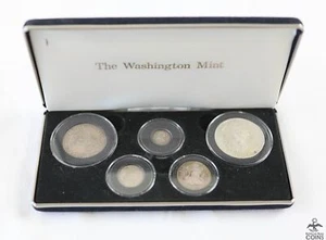 1774-1806 Spanish Reales Silver 5-Coins Set encapsulated w/Box - Picture 1 of 5