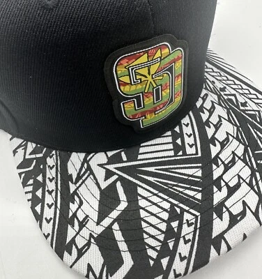 Sombrero de San Diego Hawaii Rasta Padres tribal blanco herencia hawaiana Snapback raro Foto 1 de 4