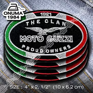 4x MOTO GUZZI Patch Iron on Custom Jacket DIY Cap T-shirt, Motorcycle Chopper - Picture 1 of 1