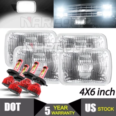 Fit Chevrolet Monte Carlo SS 1980-1988 4PCS 4x6" inch Led Headlights Hi/Low Beam Foto 1 de 4