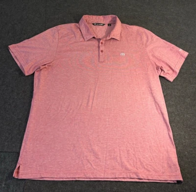 Camisa polo de golf Travis Mathew roja a rayas algodón Pima suave para hombre talla 2XL XXL Foto 1 de 4