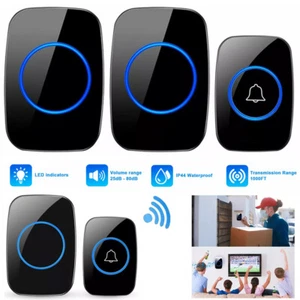 Drahtlose Türklingel Glockenspiel Wasserdicht Plugin Empfänger Einstellbare Lautstärke 1000 Fuß Kit - Bild 1 von 14