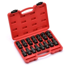 15 Piece 1/2" Drive 6 Point Universal Flex Impact Socket Set, Metric, 10mm- 24mm - Picture 1 of 6