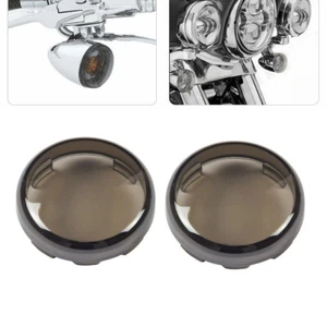 2pcs Smoke Lens Turn Signal Light Cover Lens For Harley Dyna Sportster - Picture 1 of 10