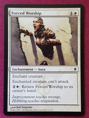 Magic The Gathering NEW PHYREXIA FORCED WORSHIP white card MTG - Image 1 of 2