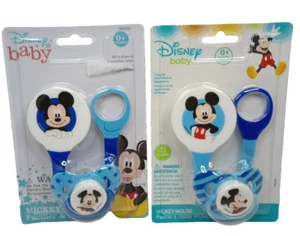 1 Mickey Mouse Schnuller und Halter Blau Neu BPA Frei Zufallsmuster - Bild 1 von 4
