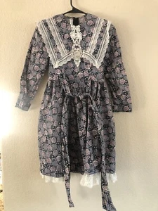 Jessica McClintock Gunne Sax Dress Youth Girls Sz 10 Prairie Peasant Lace Floral - Picture 1 of 8