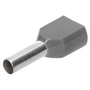 100 Stück Isolierte Zwillingsaderendhülsen 2x4mm² grau 12mm lang Twinendhülsen - Bild 1 von 9